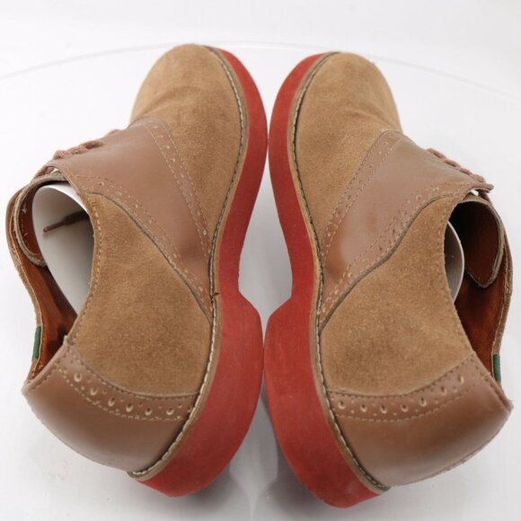GH Bass Mens Saddle Oxford Size 7.5 Tan Camel Suede Leather Gum Sole Casual Shoe - Picture 8 of 12